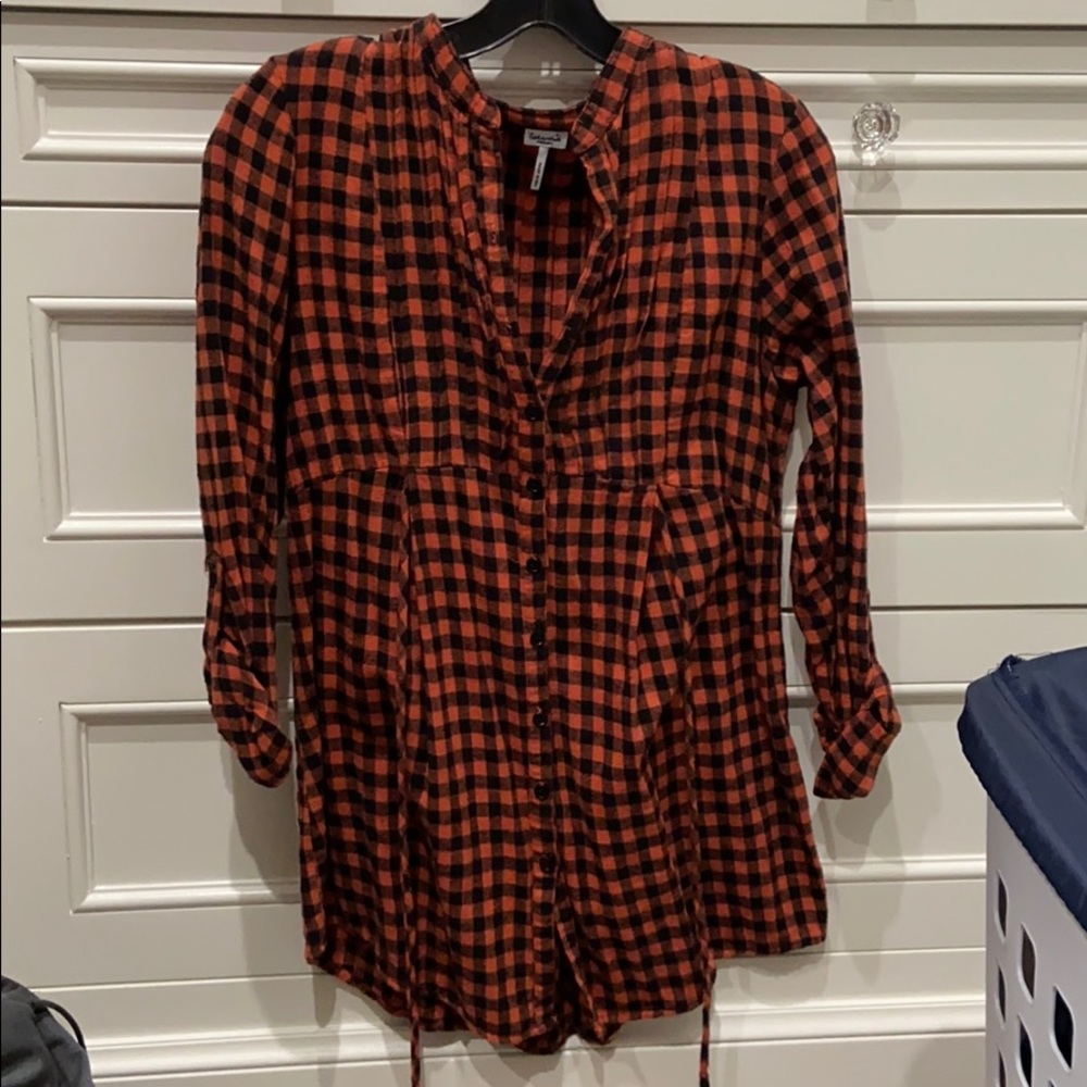 Checkered flannel blouse